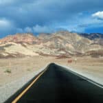 Driving through Death Valley, California.