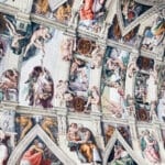 Michelangelo's frescoes from the ceiling of the Sistine Chapel in the Vatican.