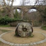 Alongside the Water of Leith in the Dean Village.