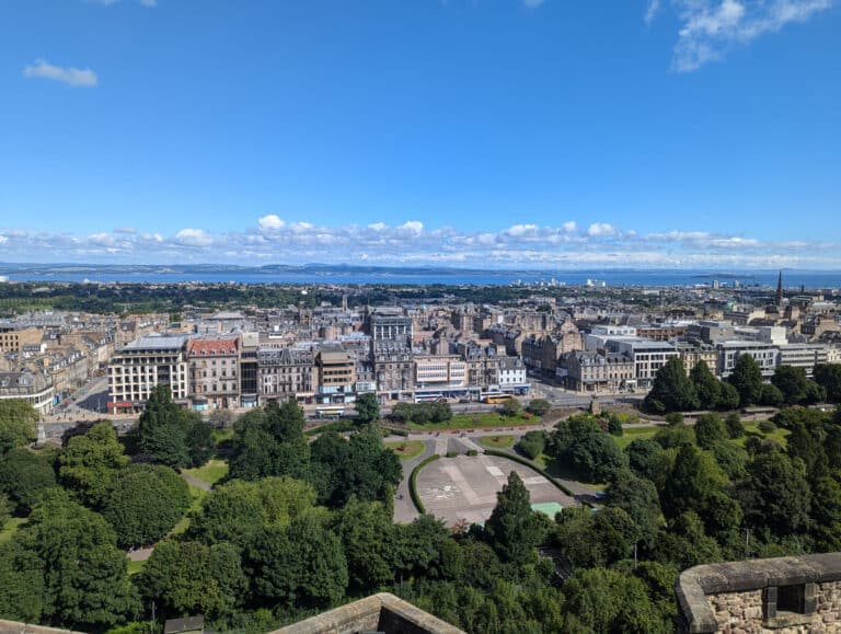 View of Edinburgh's New Town from Edinburgh Castle.
