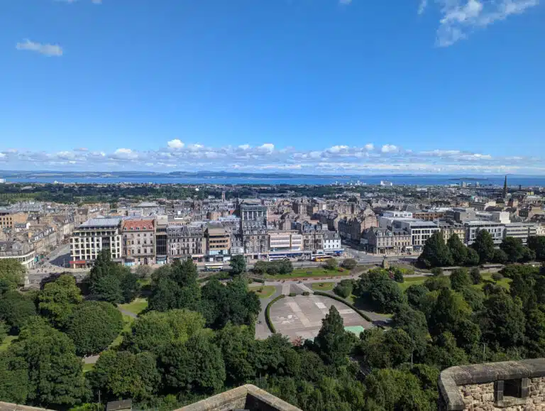View of Edinburgh's New Town from Edinburgh Castle.