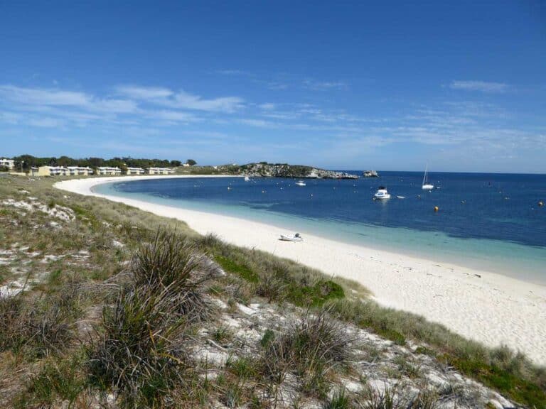 White sand beach on Rottnest Island, Western Australia.