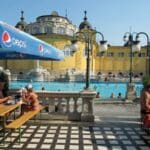 The Szechenyi Baths in Budapest, Hungary.