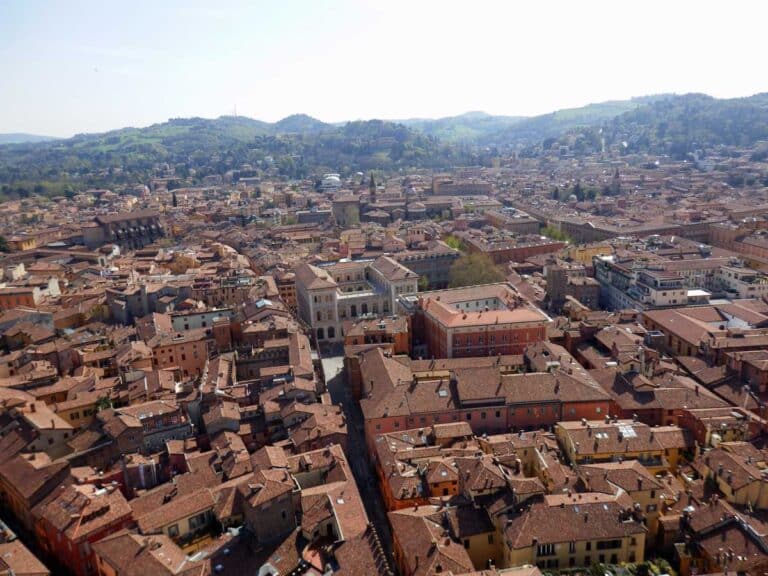 View from the top of the Torre di Asinelli, Bologna.