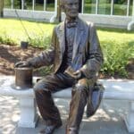 A statue of Abraham Lincoln in Gettysburg, Pennsylvania.
