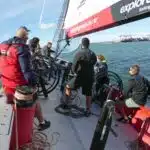 Sailing an Americas Cup yacht in Auckland.