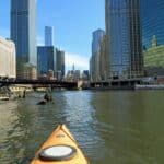Kayaking along the Chicago River.