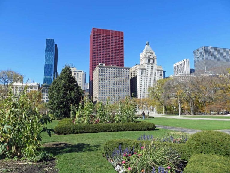 The Chicago skyline from Grant Park.