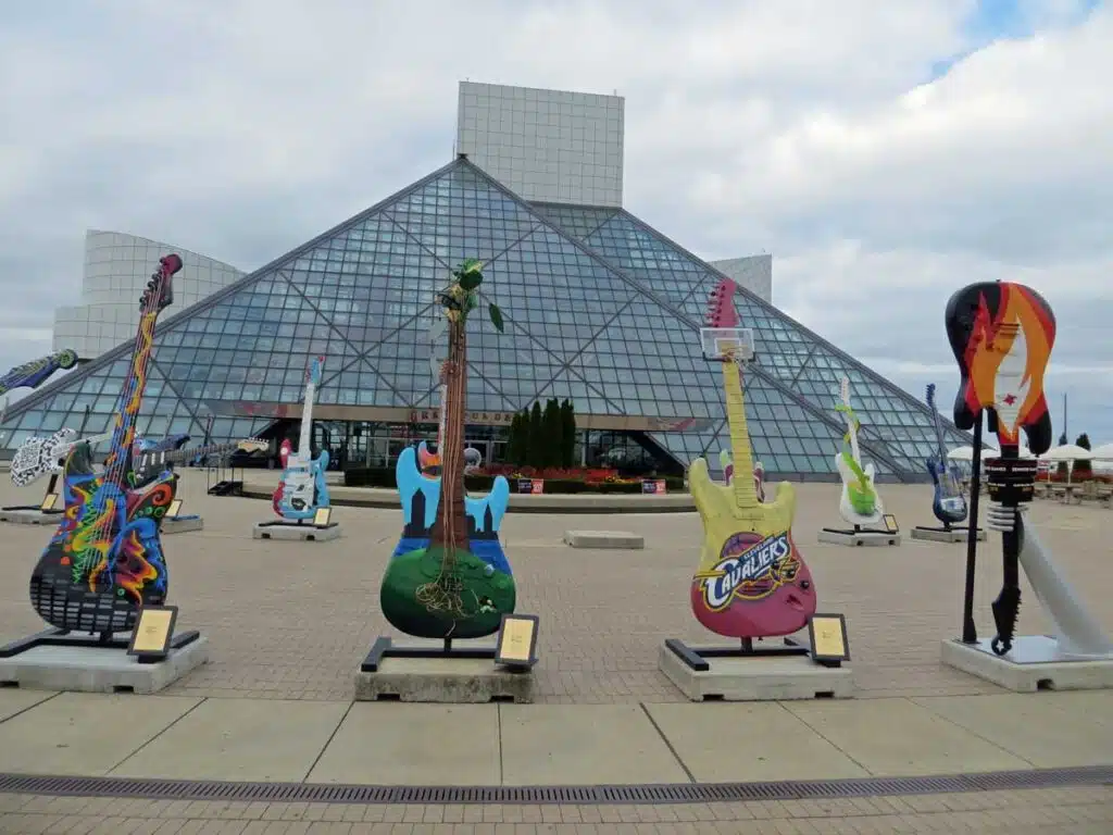 The Rock and Roll Hall of Fame in Cleveland, Ohio.
