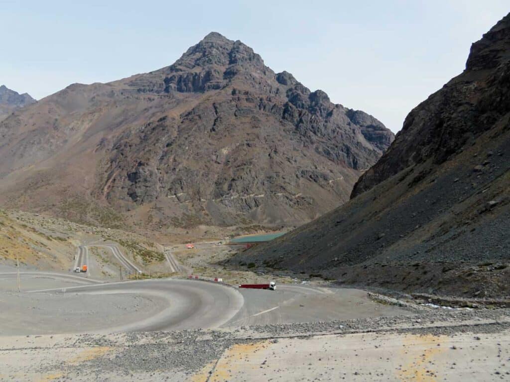 At the top of Los Caracoles, Chile.