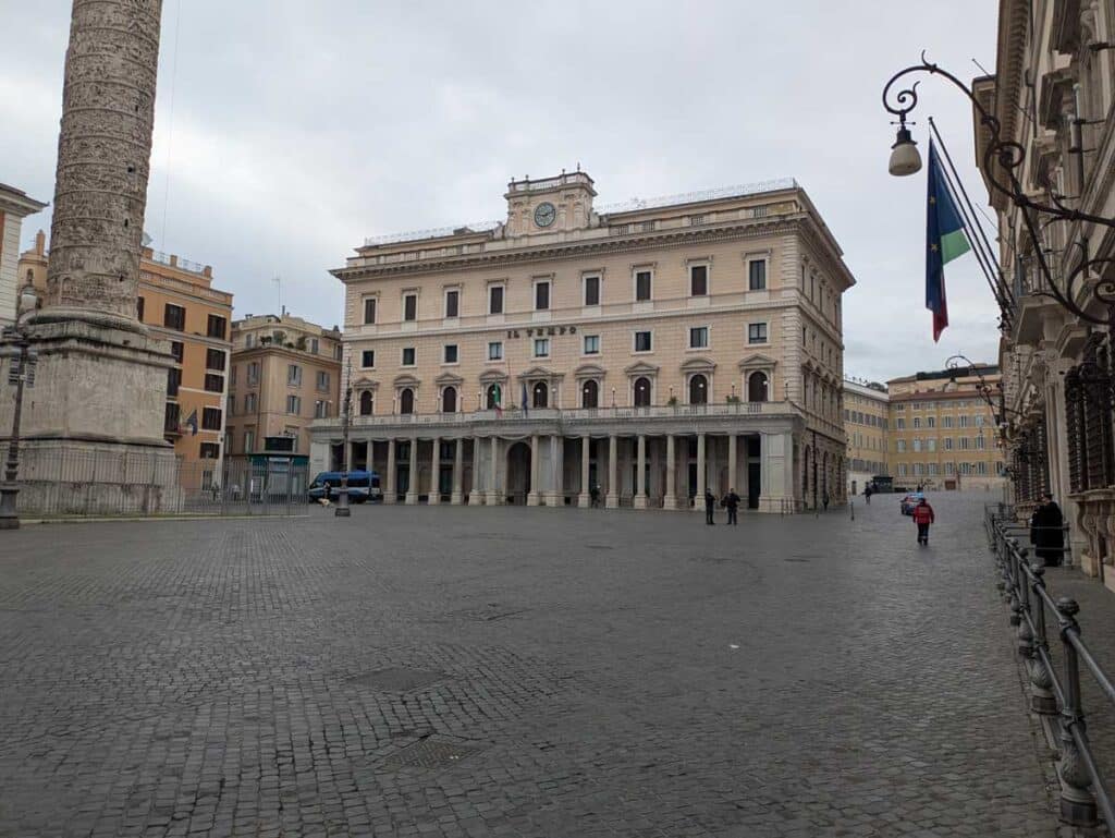 Piazza Colonna in Rome, Italy.