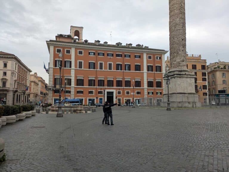 Piazza Colonna in Rome, Italy.