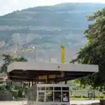 The old customs hut on the France-Switzerland border.