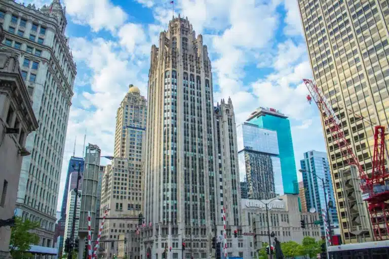 The Tribune Tower in Chicago.
