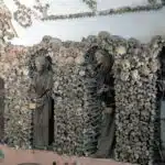 The Crypt of Tibias and Femurs at the Convento dei Cappuccini in Rome.