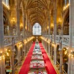 Inside the John Rylands Library, Manchester.