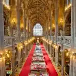Inside the John Rylands Library, Manchester.