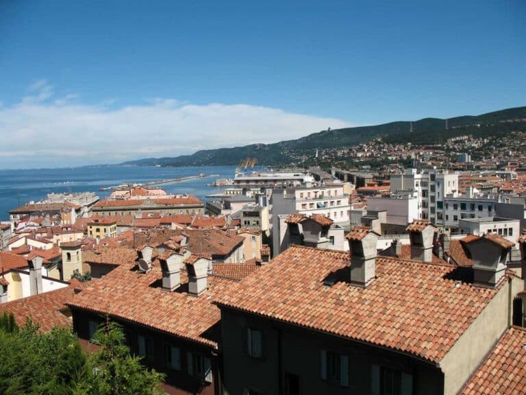 View over the rooftops in Trieste, Italy.