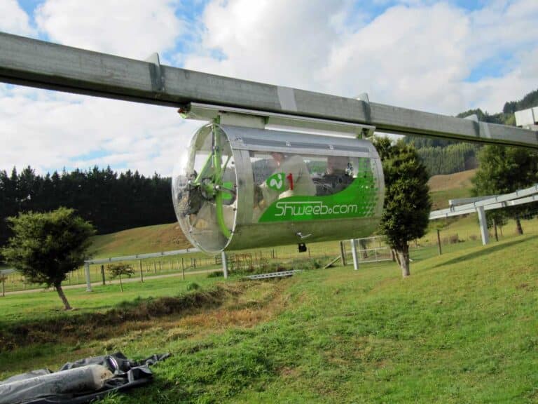 The Shweeb in Rotorua, New Zealand.