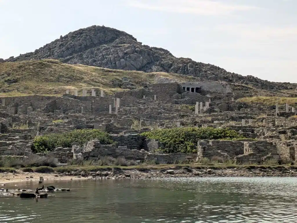 The ruins of Delos from the ferry port.