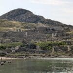 The ruins of Delos from the ferry port.
