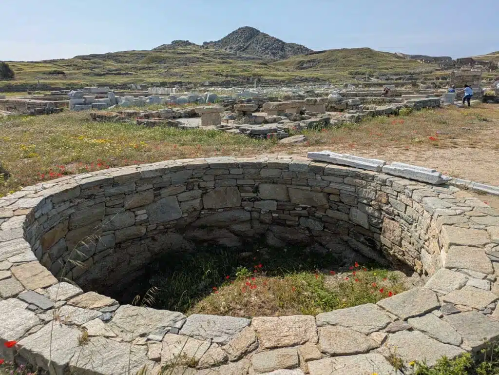 An old well amid the ruins of Delos, Greece.