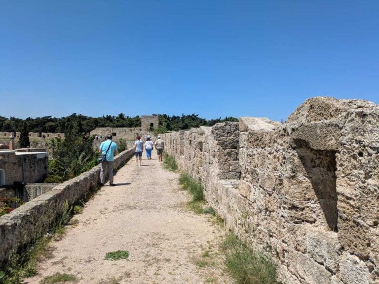 Walking the Rhodes city walls.