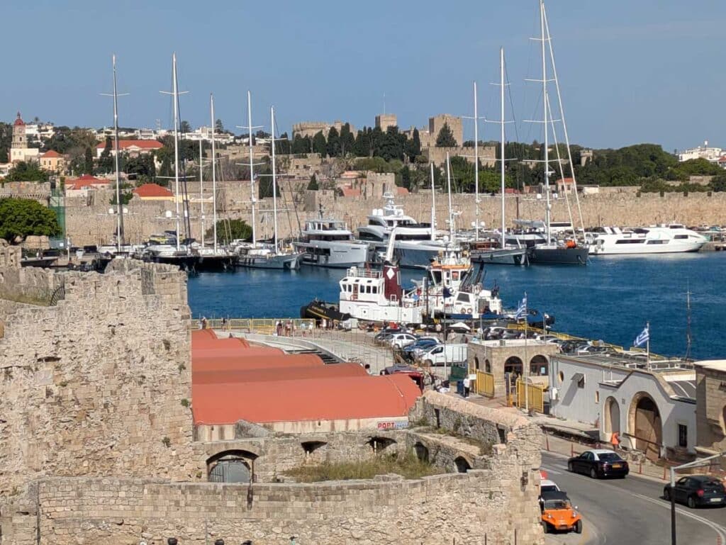 Rhodes Town, as seen from aboard the Majestic Princess in May 2025.