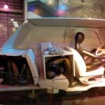 The specially adapted East German car at the International Spy Museum, Washington DC.