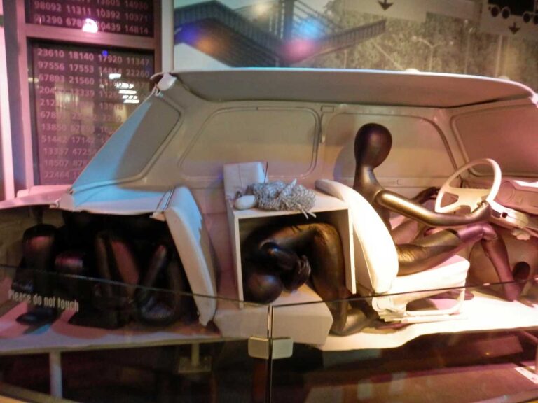 The specially adapted East German car at the International Spy Museum, Washington DC.