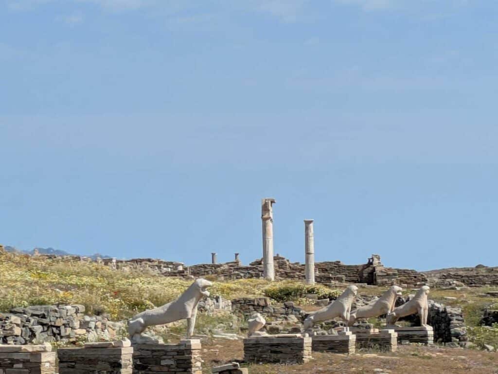 The Terrace of the Lions on Delos, Greece.