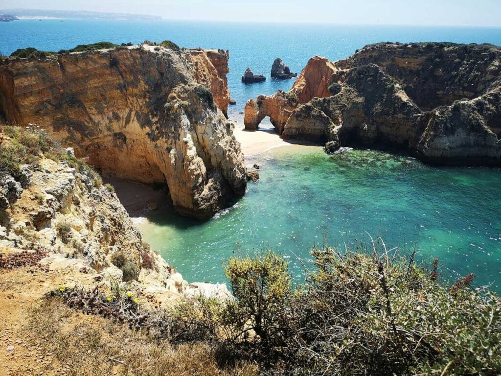 The coastline on Portugal's Algarve.