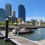 Blue skies at Elizabeth Quay, Perth.
