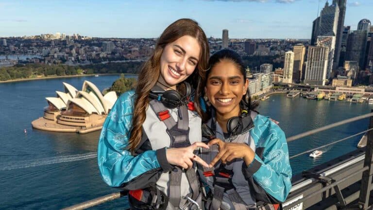 On top of the Sydney Harbour Bridge with BridgeClimb.