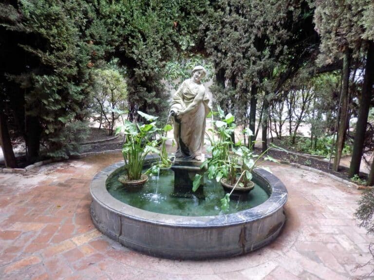Flowers and fountain in one of Cordoba's many patios.
