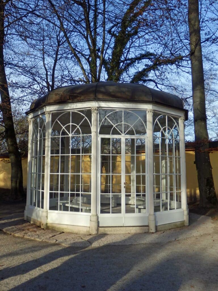 The Sixteen Going On Seventeen gazebo from the Sound of Music at Salzburg's Hellbrun Palace.