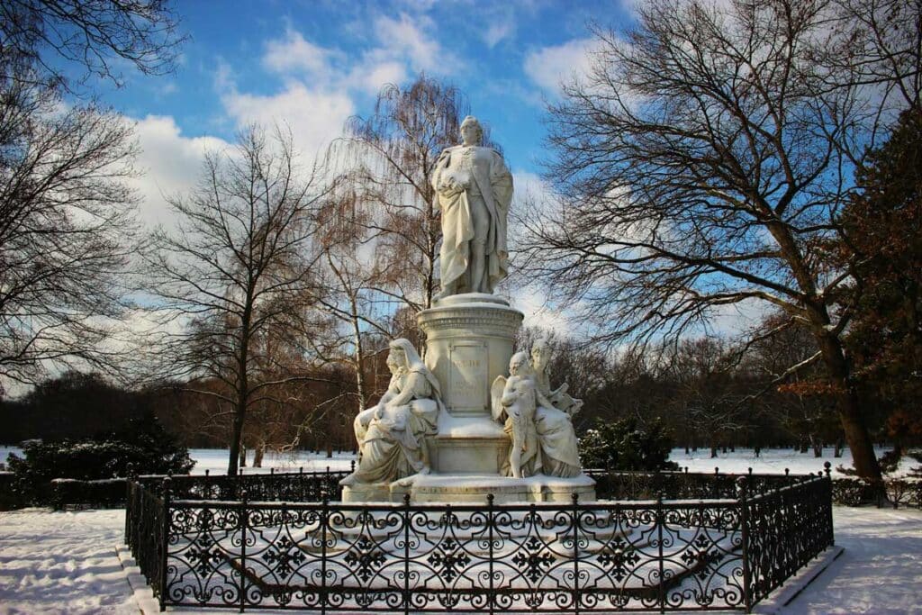 The Goethe's statue in Berlin's Tiergarten.