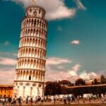 The Leaning Tower of Pisa.