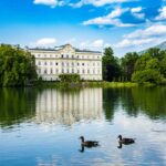 The Leopoldskron Palace lake in Salzburg, Austria.