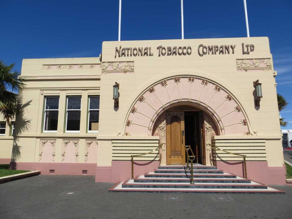 The art deco National Tobacco Company building in Napier, New Zealand.