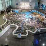An interactive map at the Singapore City Gallery.
