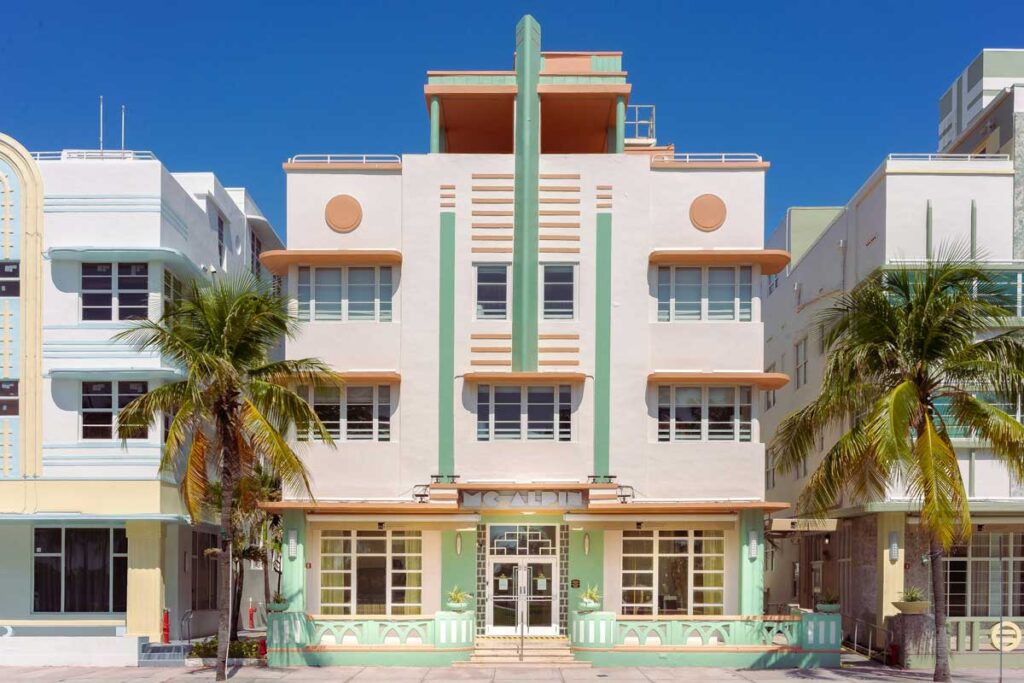 Art deco building in Miami, Florida.