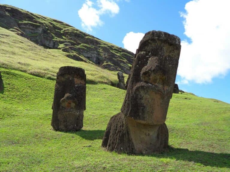 The moai of Easter Island.