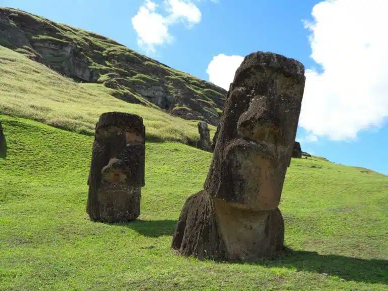 The moai of Easter Island.