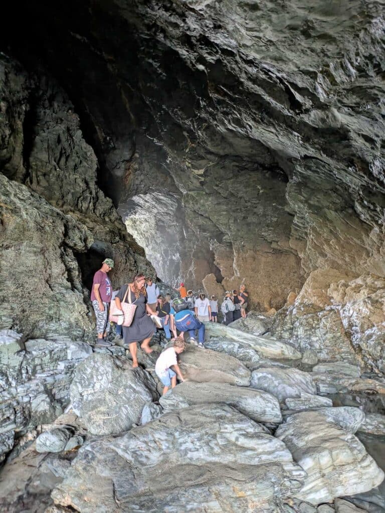Merlin's Cave at Tintagel Haven, Cornwall.