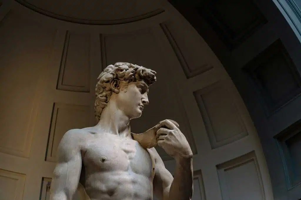 Michelangelo's David in the Galleria dell'Accademia, Florence.