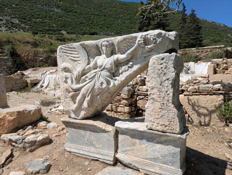 The Nike relief in Ephesus, Turkey.