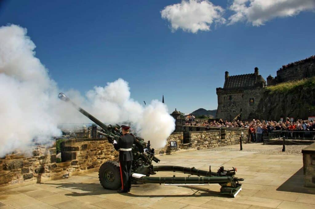 The One O'Clock Gun at Edinburgh Castle.