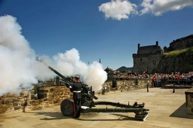 The One O'Clock Gun at Edinburgh Castle.