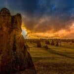 Western Australia's Pinnacles at sunset.